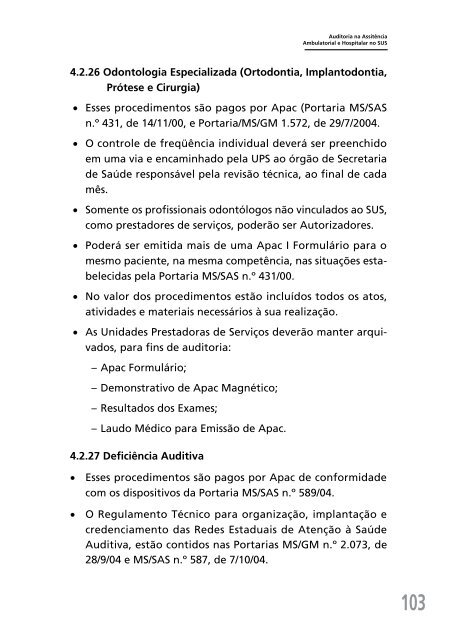 Auditoria na Assistência Ambulatorial e Hospitalar no SUS