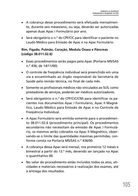 Auditoria na Assistência Ambulatorial e Hospitalar no SUS