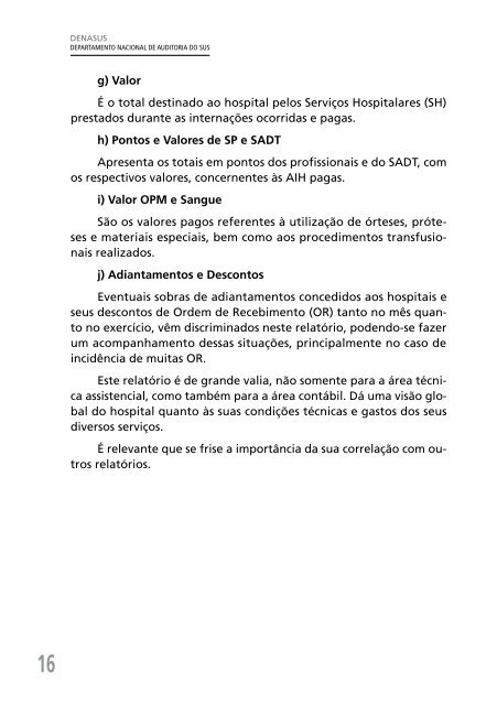 Auditoria na Assistência Ambulatorial e Hospitalar no SUS