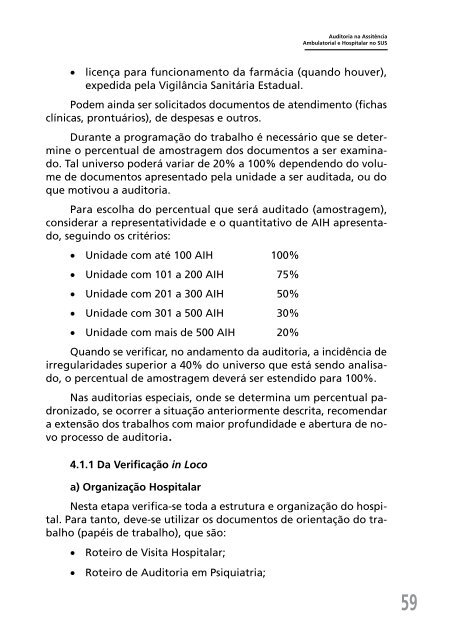 Auditoria na Assistência Ambulatorial e Hospitalar no SUS