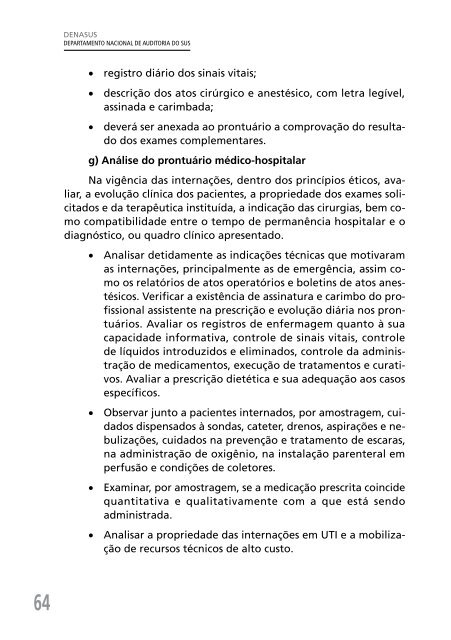 Auditoria na Assistência Ambulatorial e Hospitalar no SUS