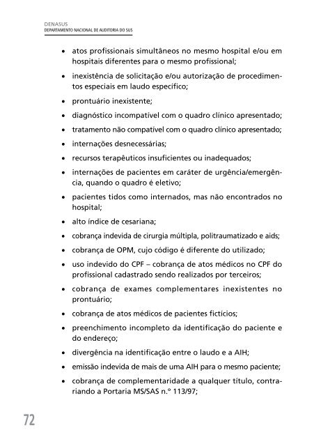 Auditoria na Assistência Ambulatorial e Hospitalar no SUS