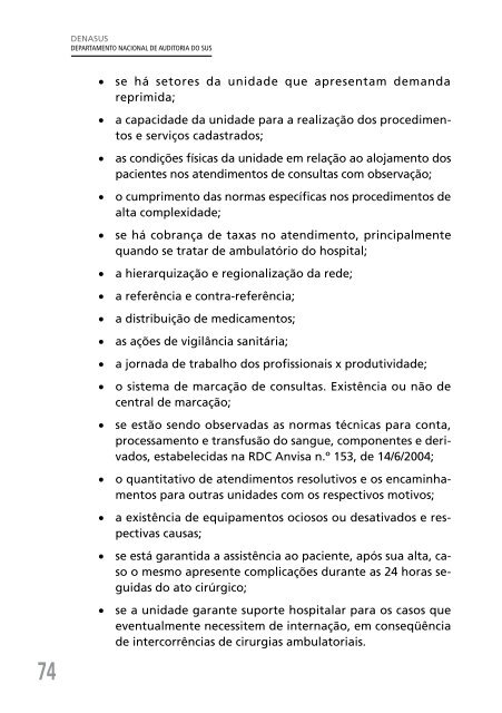 Auditoria na Assistência Ambulatorial e Hospitalar no SUS