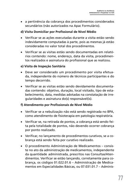 Auditoria na Assistência Ambulatorial e Hospitalar no SUS