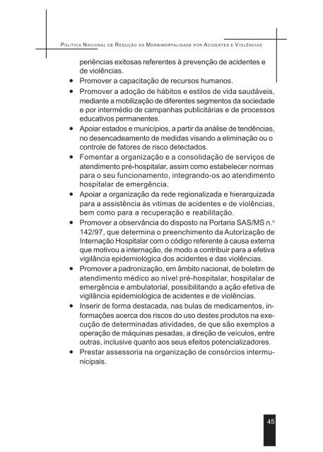 Política Nacional de Redução da Morbimortalidade por Acidentes e ...