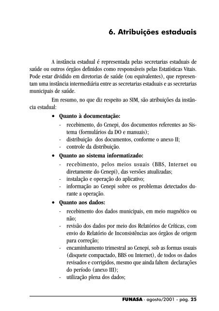 Manual de Procedimentos do Sistema de Informações Sobre ...