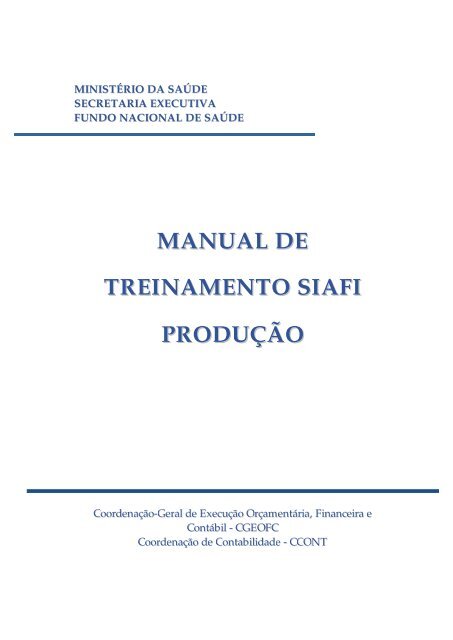 Manual SIAFI - BVS Ministério da Saúde