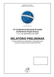 Relatório Preliminar - BVS Ministério da Saúde