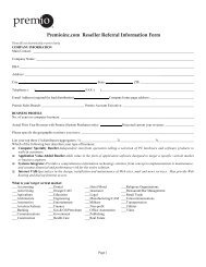 Premioinc.com Reseller Referral Information Form