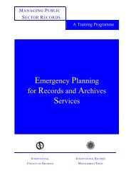 disaster planning and control - International Records Management ...