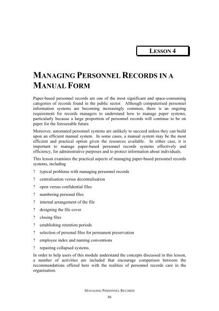 Managing Personnel Records - International Records Management ...