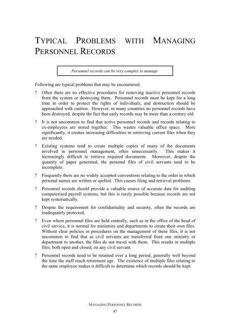 Managing Personnel Records - International Records Management ...