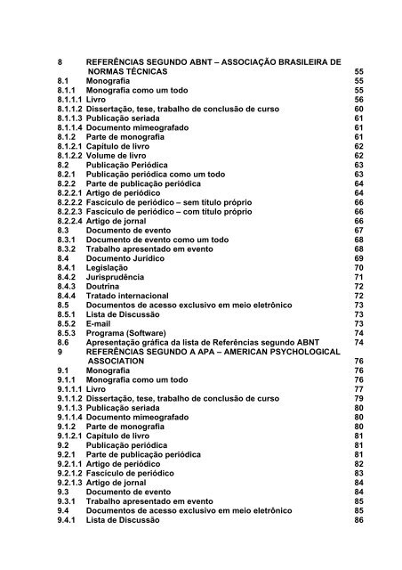 Normas para Apresentação de Monografias - Sistema de ...