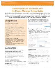 My Phone Manager* Setup Instructions - BendBroadband