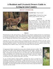 Guide to living in lion country - Mountain Lion Foundation
