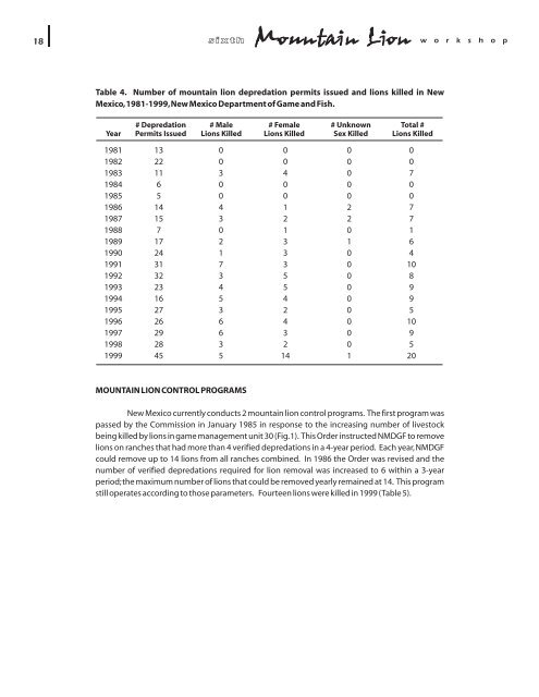 PWD BK W7000-893 Proceedings.CDR - Mountain Lion Foundation