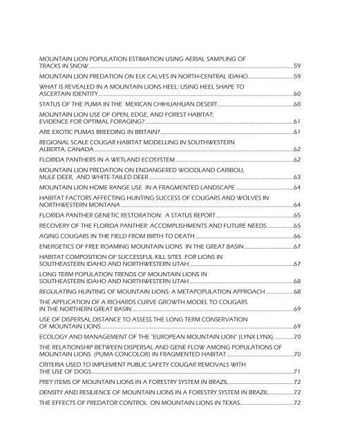 PWD BK W7000-893 Proceedings.CDR - Mountain Lion Foundation