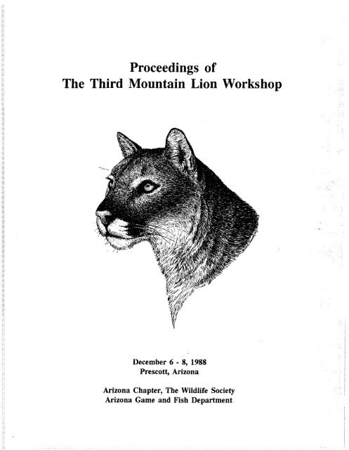 Proceedings Of The Third Mountain Lion Workshop