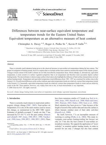 Equivalent temperature - Climate Science: Roger Pielke Sr.