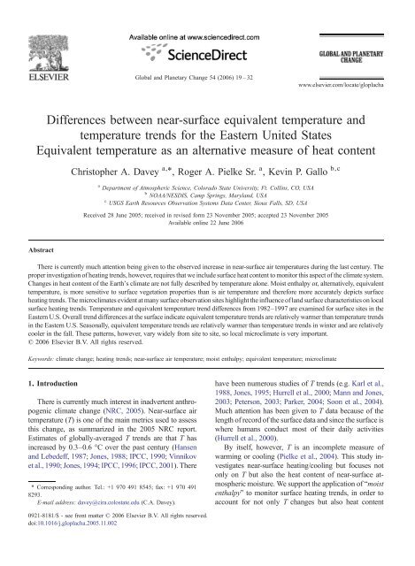 Equivalent temperature - Climate Science: Roger Pielke Sr.