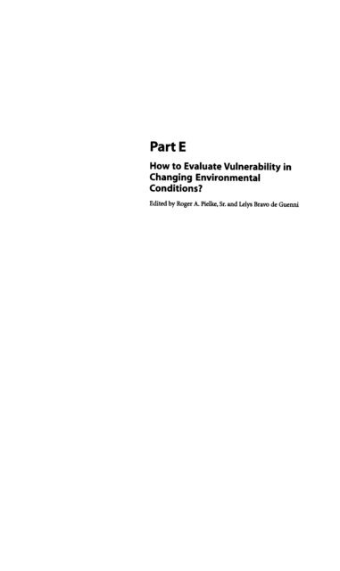 How to evaluate vulnerability in changing environmental conditions