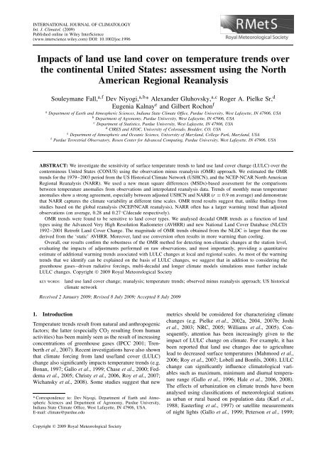 Impacts of land use land cover on temperature trends over the ...