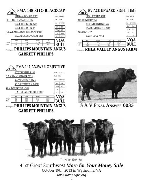 To All Beef Producers - angus beef cattle sales by the southwest ...