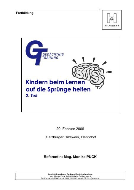 Puck M_2006_Kindern beim Lernen auf die Spruenge helfen Teil ...