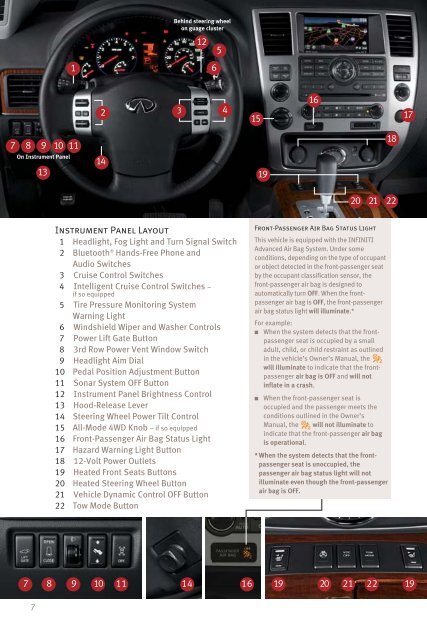 2009 QX Quick Reference Guide - Infiniti Owner Portal