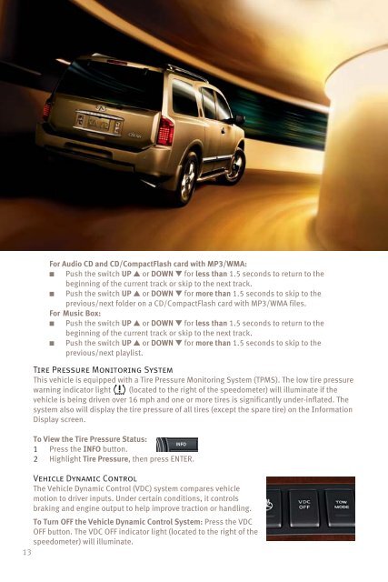 2009 QX Quick Reference Guide - Infiniti Owner Portal