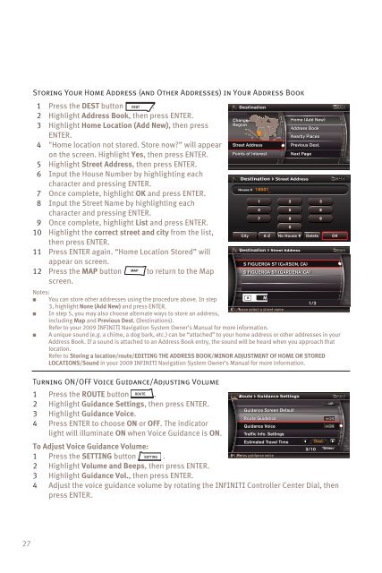 2009 QX Quick Reference Guide - Infiniti Owner Portal