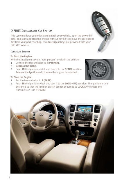 2009 QX Quick Reference Guide - Infiniti Owner Portal