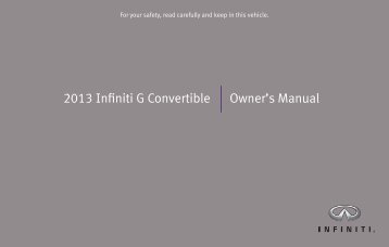 2013 Infiniti G Convertible | Owner's Manual - Infiniti Owner Portal ...
