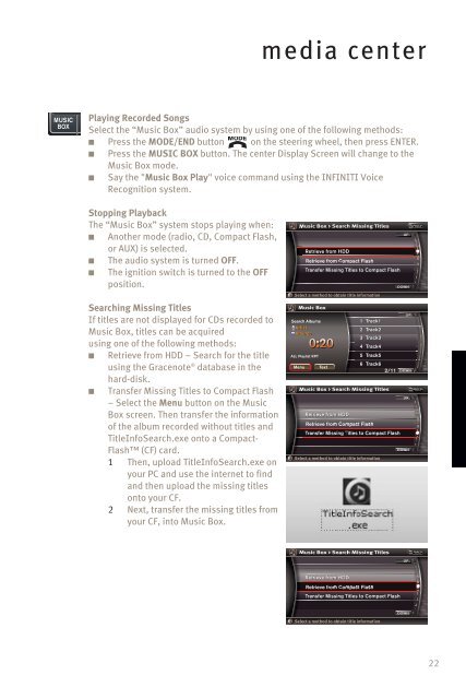 2008 QX Quick Reference Guide - Infiniti Owner Portal