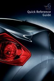 2008 G35 Sedan Quick Reference Guide - Infiniti Owner Portal