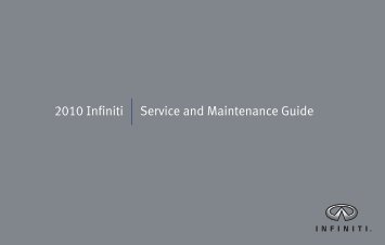 2010 Infiniti Service and Maintenance Guide - Infiniti Owner Portal ...