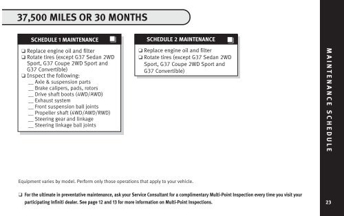 2010 Infiniti Service and Maintenance Guide - Infiniti Owner Portal ...