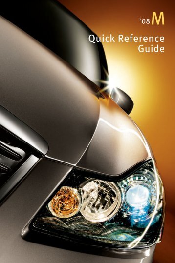2008 M Quick Reference Guide - Infiniti Owner Portal