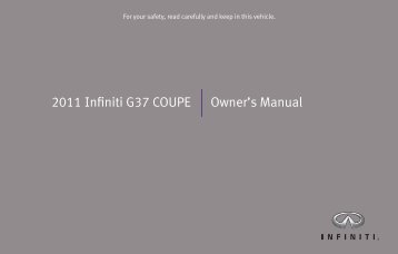 2011 Infiniti G37 Coupe Owner's Manual - Infiniti Owner Portal