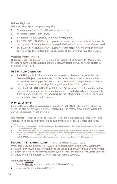 2010 Infiniti EX35 Quick Reference Guide - Infiniti Owner Portal