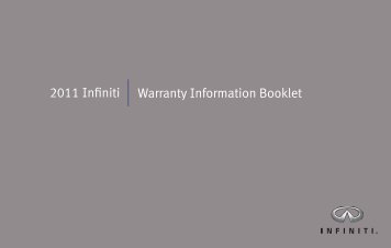 2011 Infiniti Warranty Information Booklet - Infiniti Owner Portal