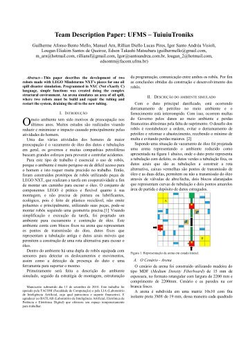 Team Description Paper: UFMS ? TuiuiuTroniks - LARC 2010