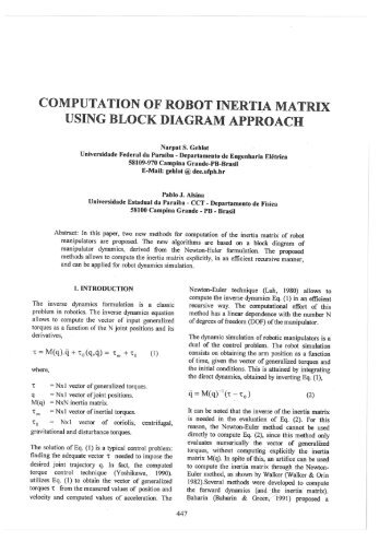 computation of robot inertia matrix using block diagram approach - Fei