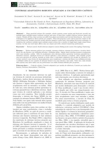 CONTROLE ADAPTATIVO ROBUSTO APLICADO A UM ... - Fei