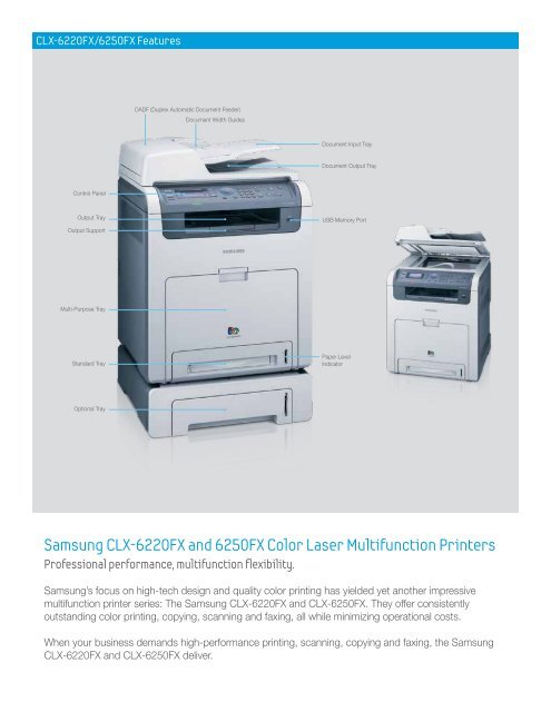 Samsung CLX-6220FX and 6250FX Color Laser Multifunction Printers