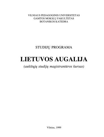lietuvos augalija - VPU biblioteka - Vilniaus pedagoginis universitetas