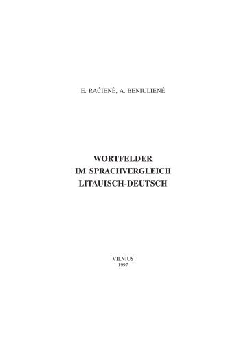wortfelder im sprachvergleich litauisch-deutsch - VPU biblioteka