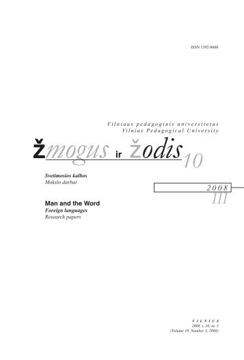 Man and the Word - VPU biblioteka - Vilniaus pedagoginis ...