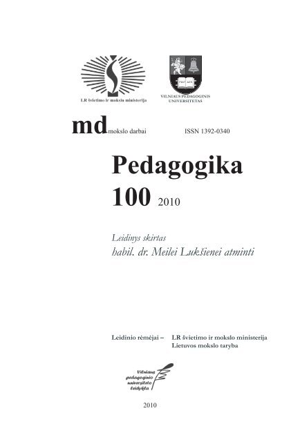 100 - VPU biblioteka - Vilniaus pedagoginis universitetas