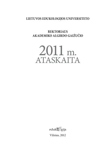 2011 m. - VPU biblioteka - Vilniaus pedagoginis universitetas